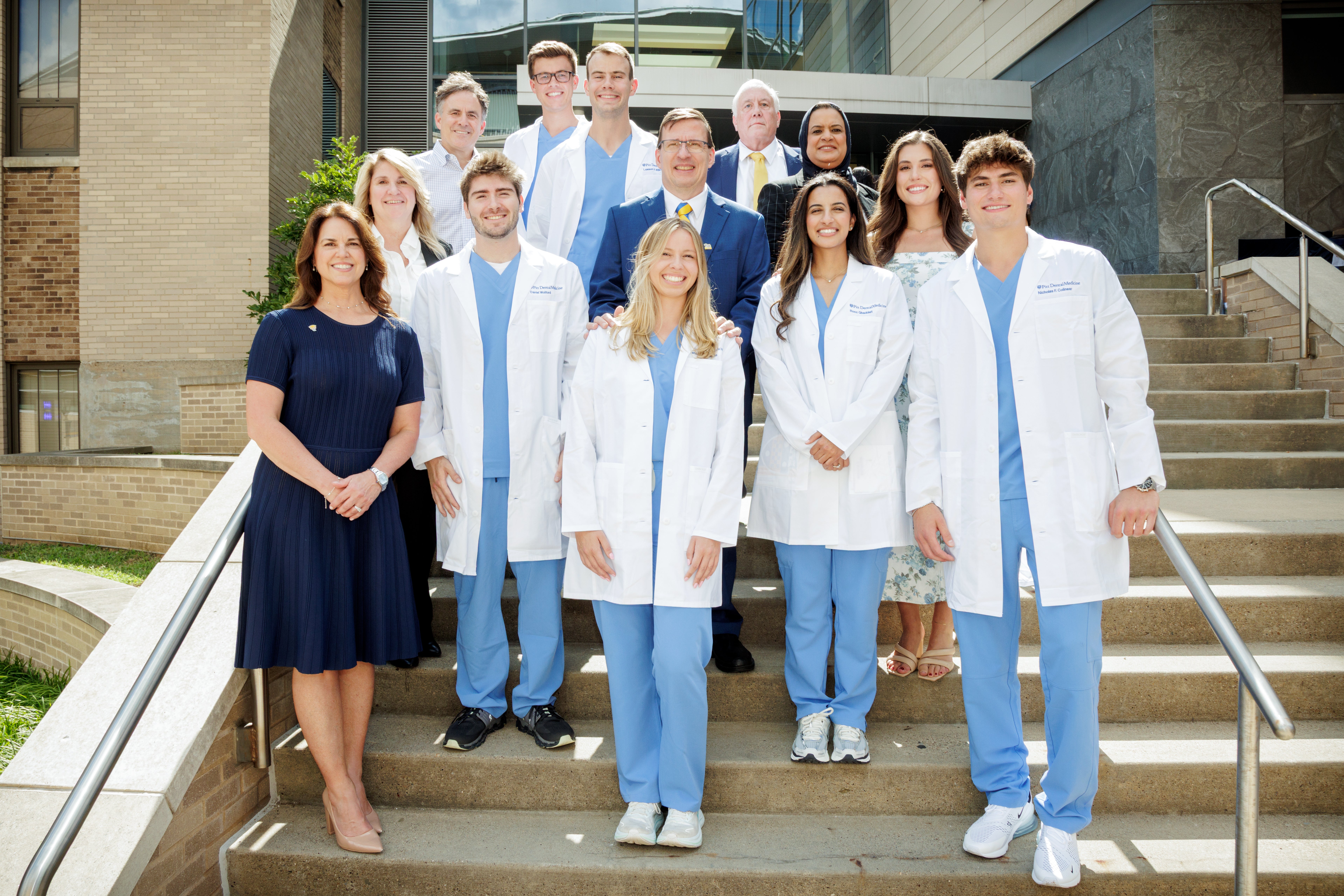 White Coat Ceremony Group photo on steps